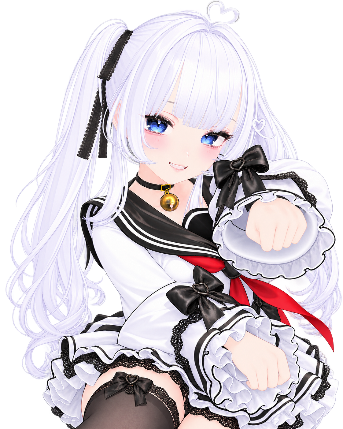 NIINA WITH WHITE TWIN TAILS AND BLUE EYES